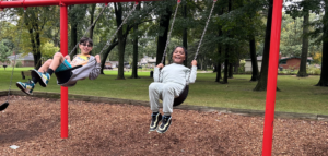 kids on swings